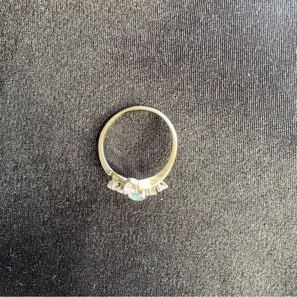 14K Gold Ring with CZ and Blue Topaz - Picture 9 of 9